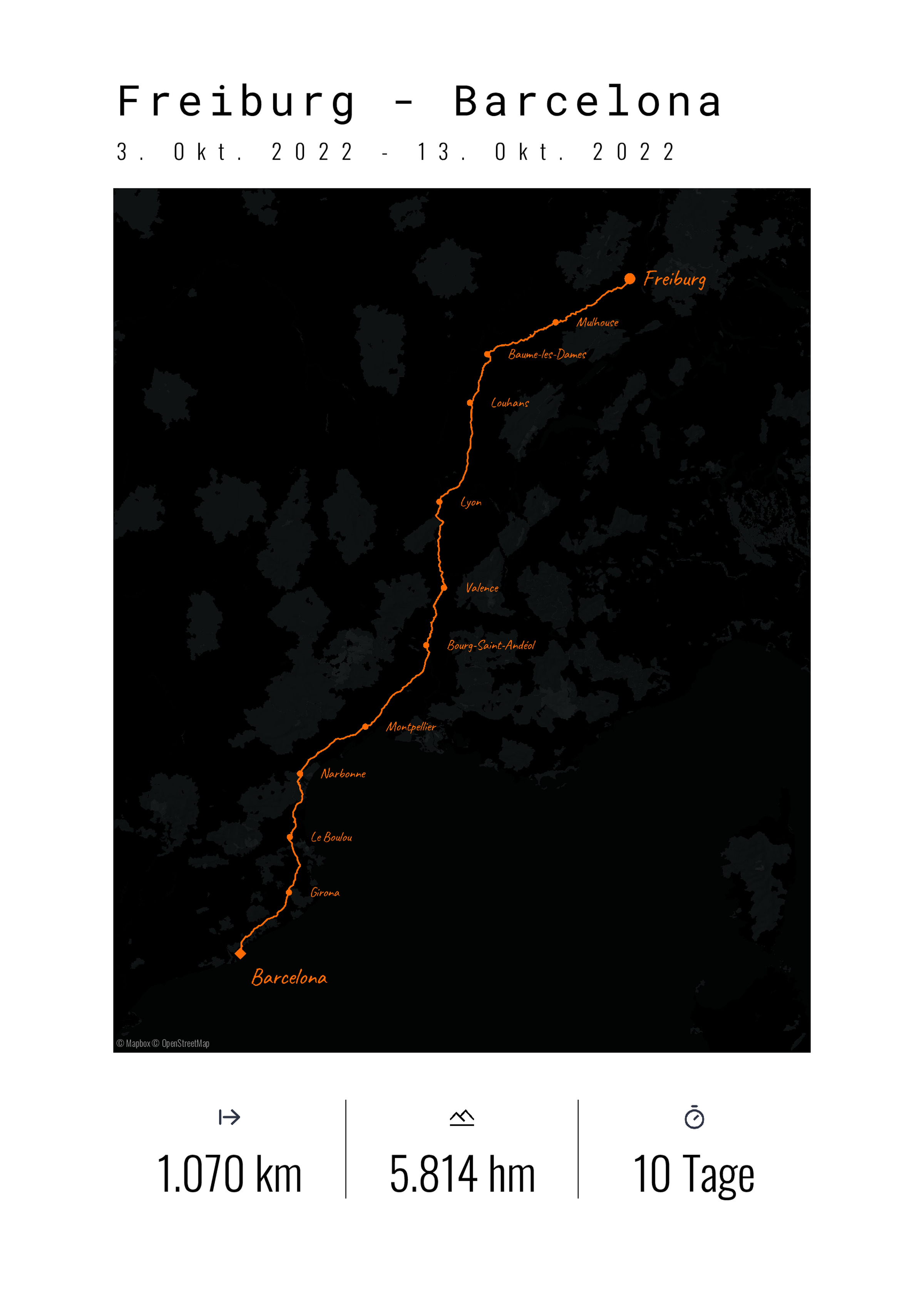 Freiburg – Barcelona Bikepacking Poster