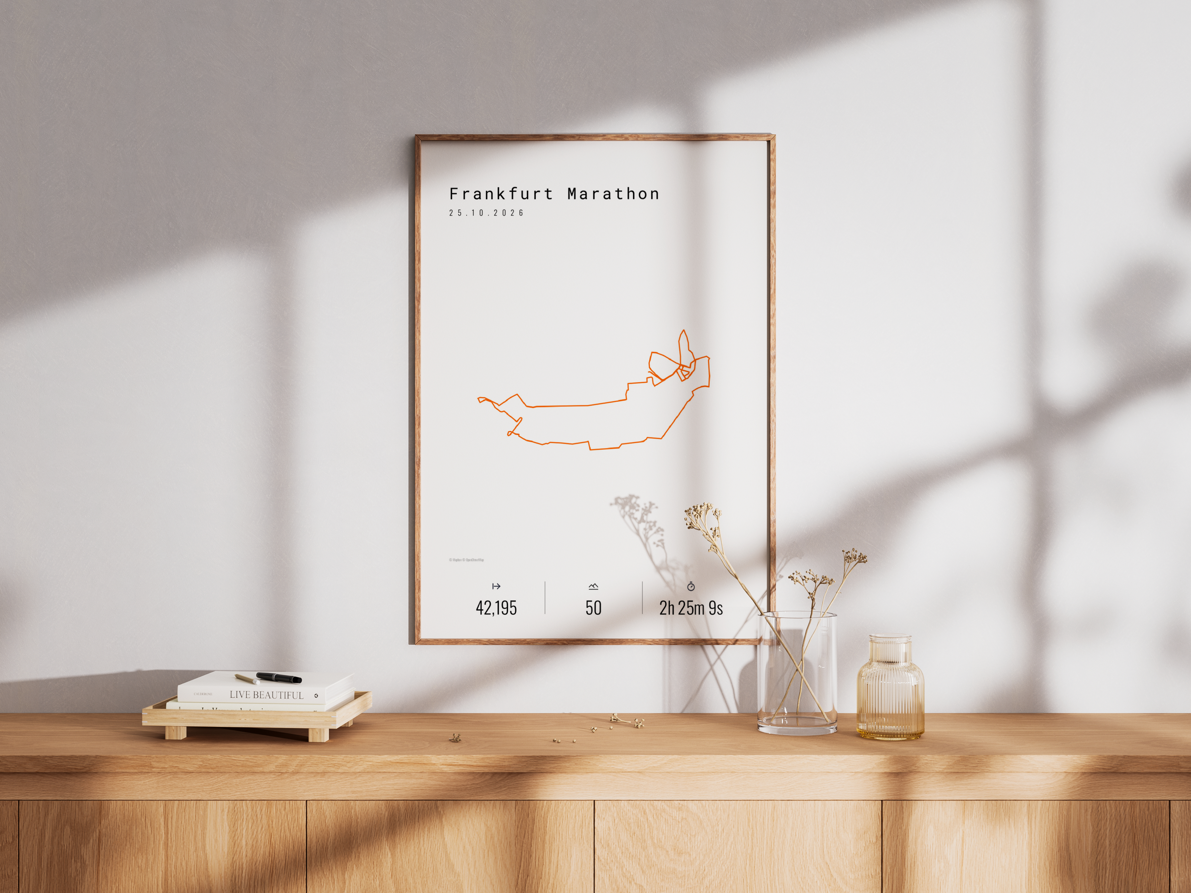 Strava Poster an der Wand