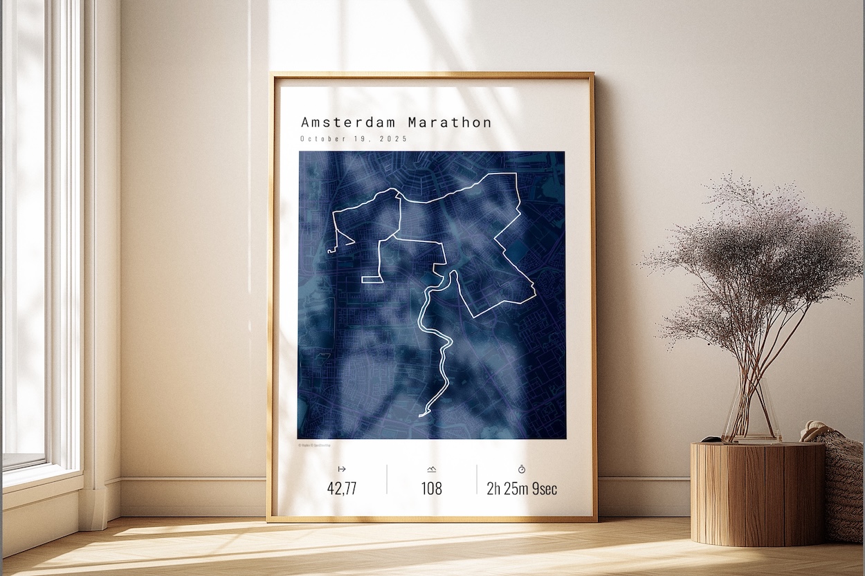 Personalisiertes GPS Poster an der Wand