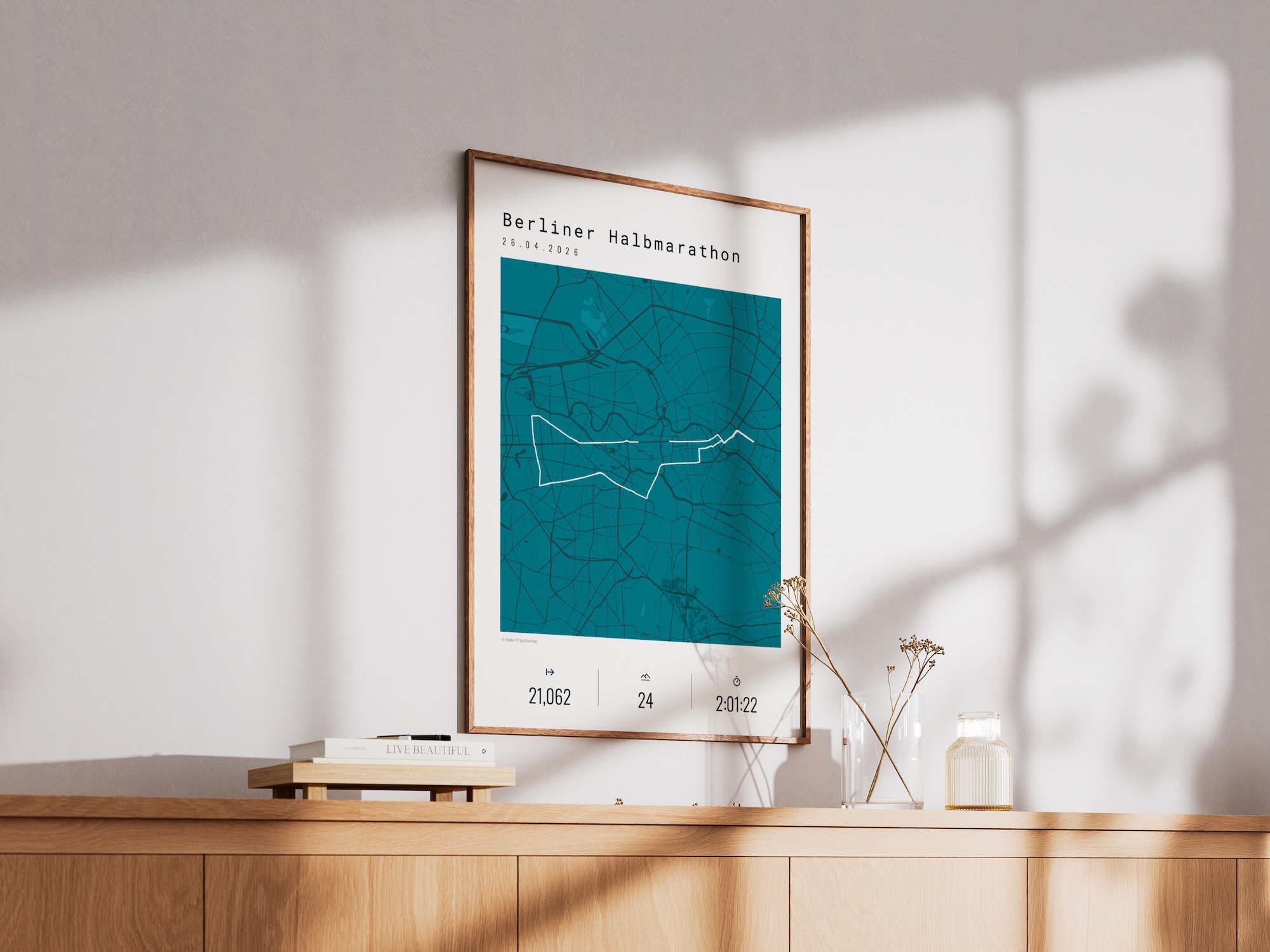 Berliner Halbmarathon Poster türkis