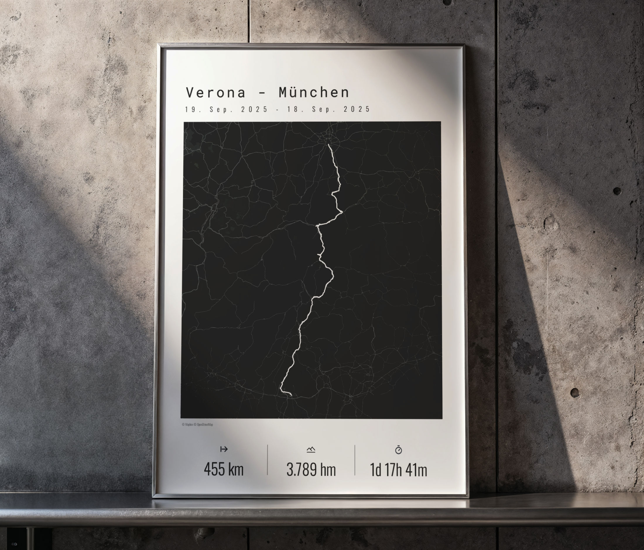 Transalp Poster silber Rahmen