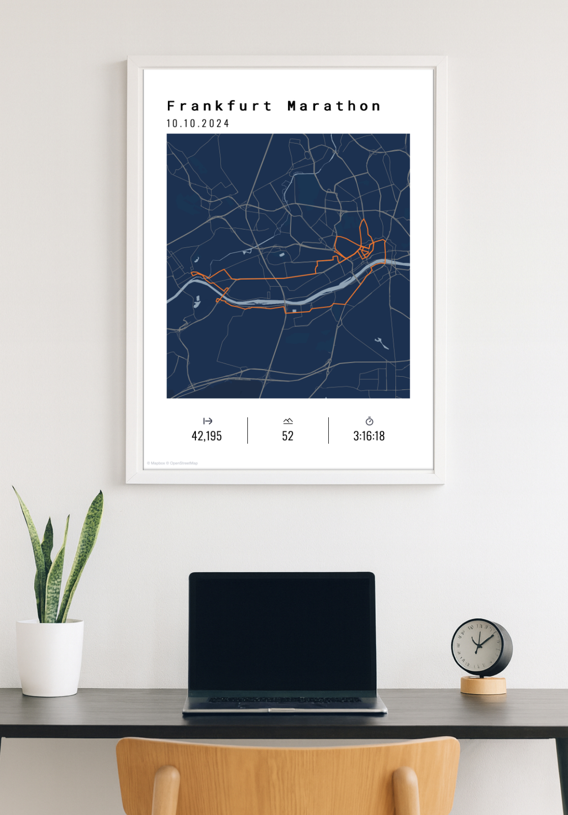 Frankfurt Marathon Poster blau