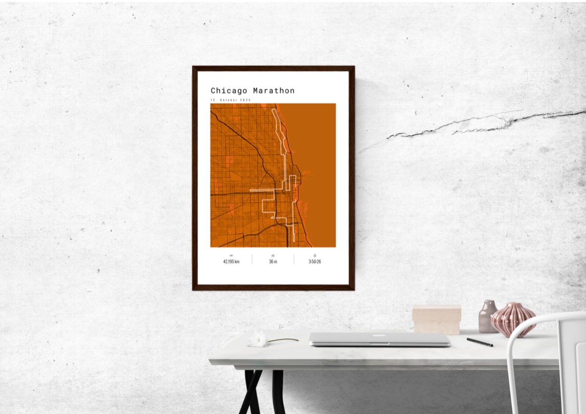 Marathon Poster im Wohnzimmer
