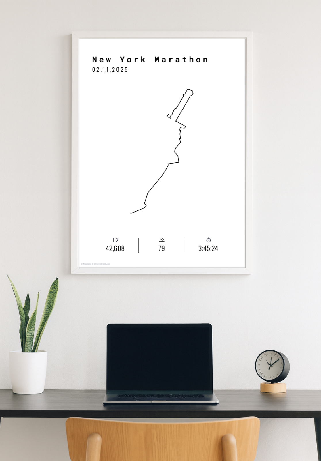 New York Marathon Poster auf Schreibtisch